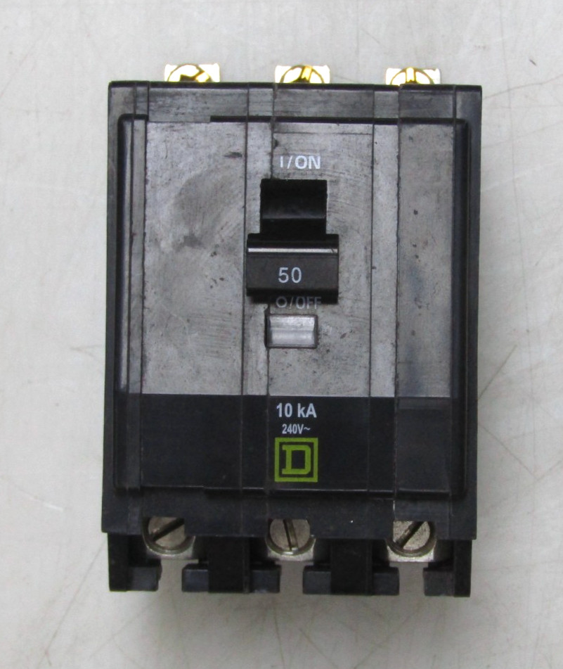 🙌 NEW SQUARE D 50 AMP CIRCUIT BREAKER 240 VAC 3 POLE QOB350