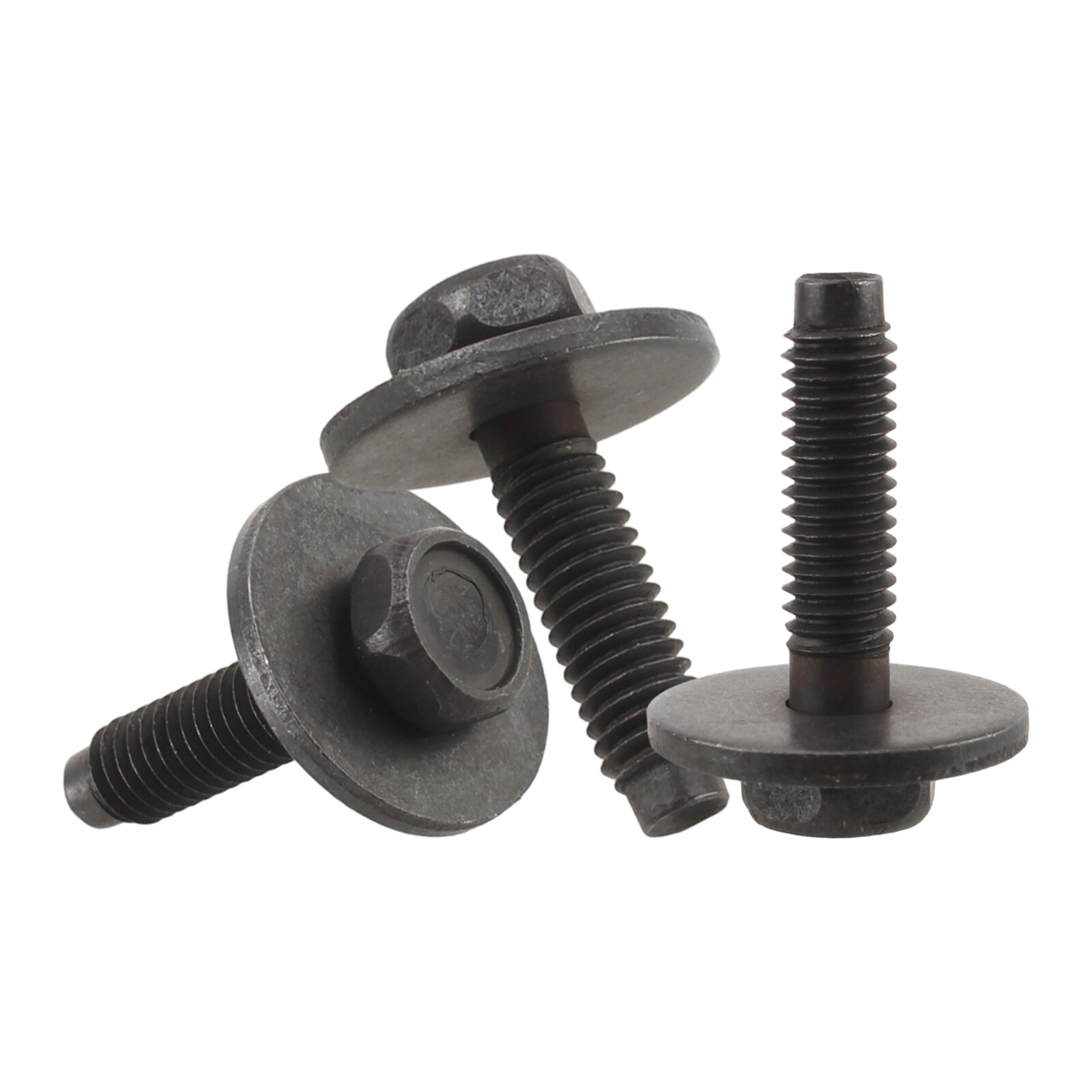 M6-1.0 x 20mm Flanged Hex Head Bolts Flange Screws Black Oxide Finish – 20Pcs