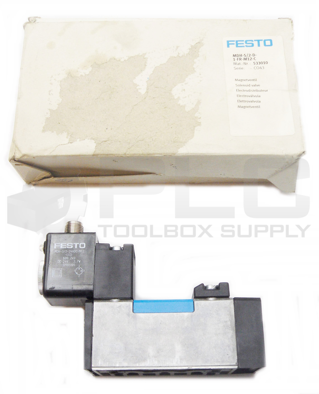 NEW FESTO MDH-5/2-D-1-FR-M12-C W/ MDH-3/2-24VDC-M12-LED 688 249 DC24V IP00/65