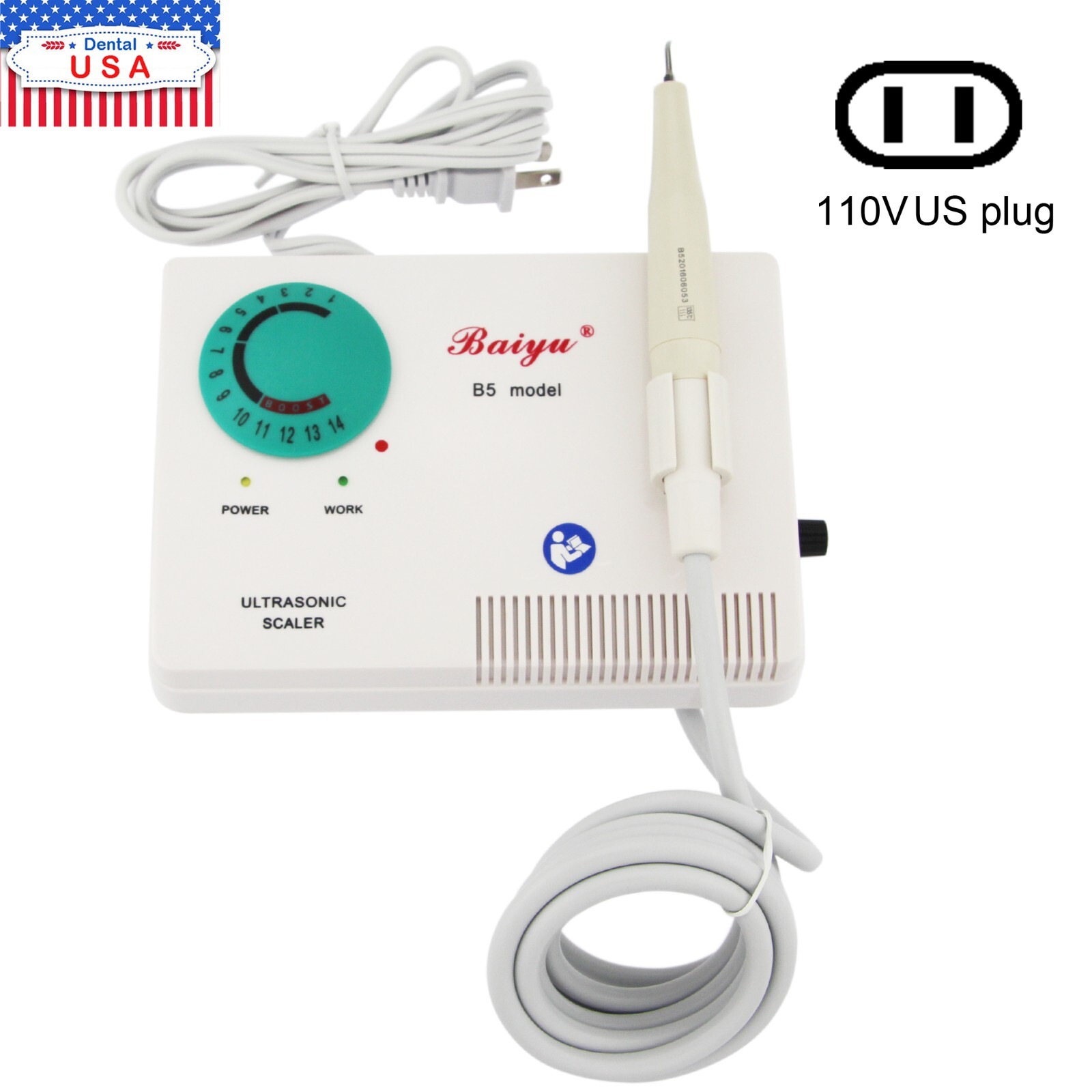 Baiyu EMS Dental Ultrasonic Scaler Piezo Electric Hygenist Tooth Cleaner B5 B6