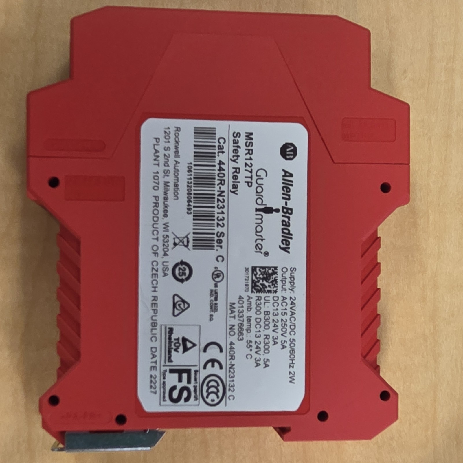 Allen-Bradley Guardmaster MSR127TP Safety Relay 440R-N23132 21-30V AC/DC