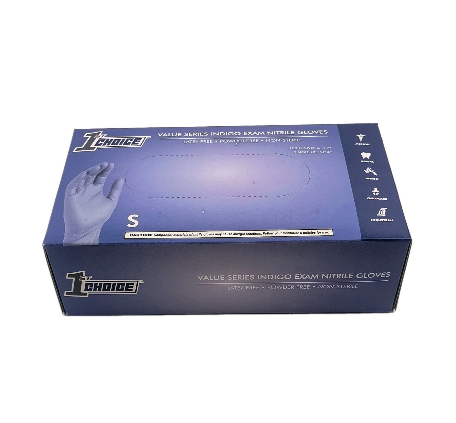 1st Choice Latex Free Indigo Exam Medical Nitrile Gloves Sz Small Blue 100pc