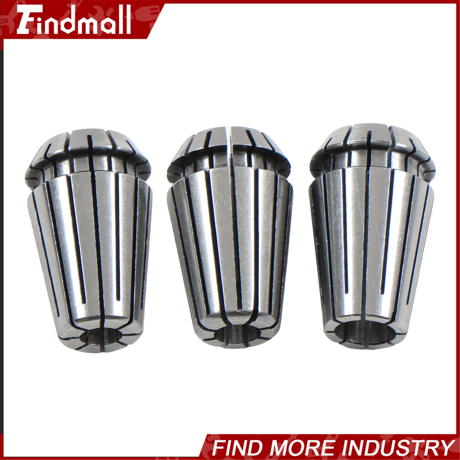 Findmall ER16 Collet Set 10 Pack Precision 3/32 to 3/8 Inch by 32nds 0.0002 TIR