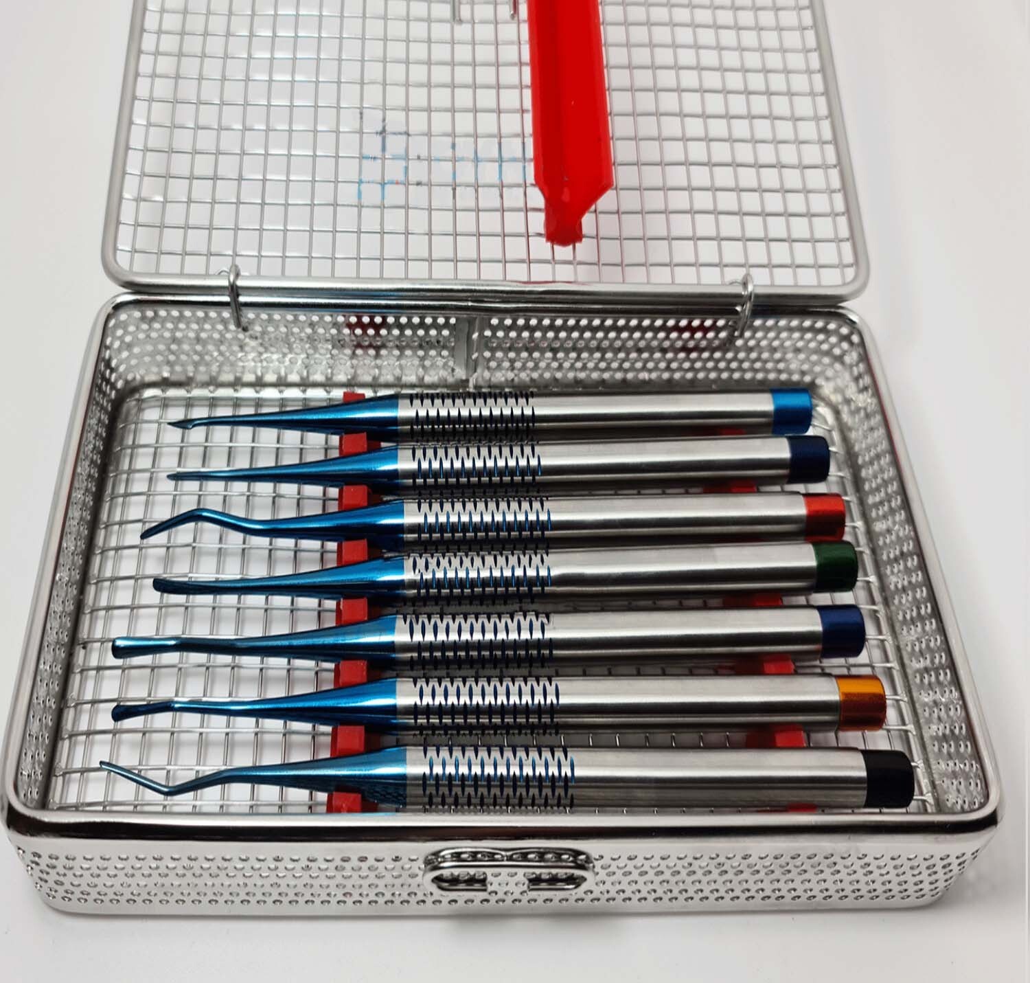 German Stainless Dental Elevator PDL Proximators/Luxating Set of 7 W/Cassette