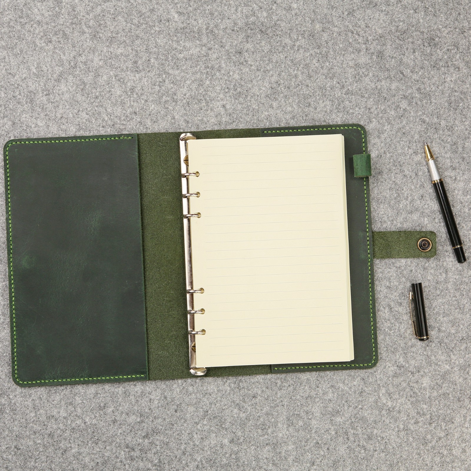 Personalised A5 A6 Leather Refillable Planner Binder 6 Ring Travelers Journal
