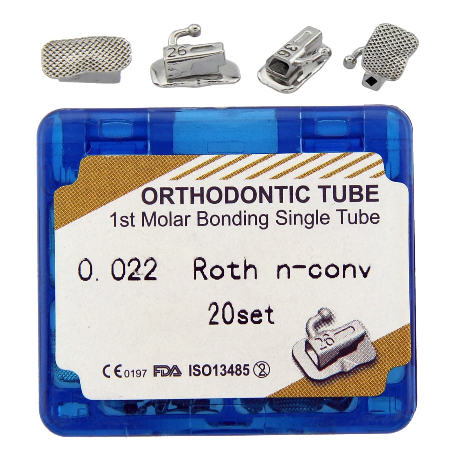 Tubos de Dental ortodoncia Orthodontic Buccal Tubes 1st 2nd Molar MBT Roth 022