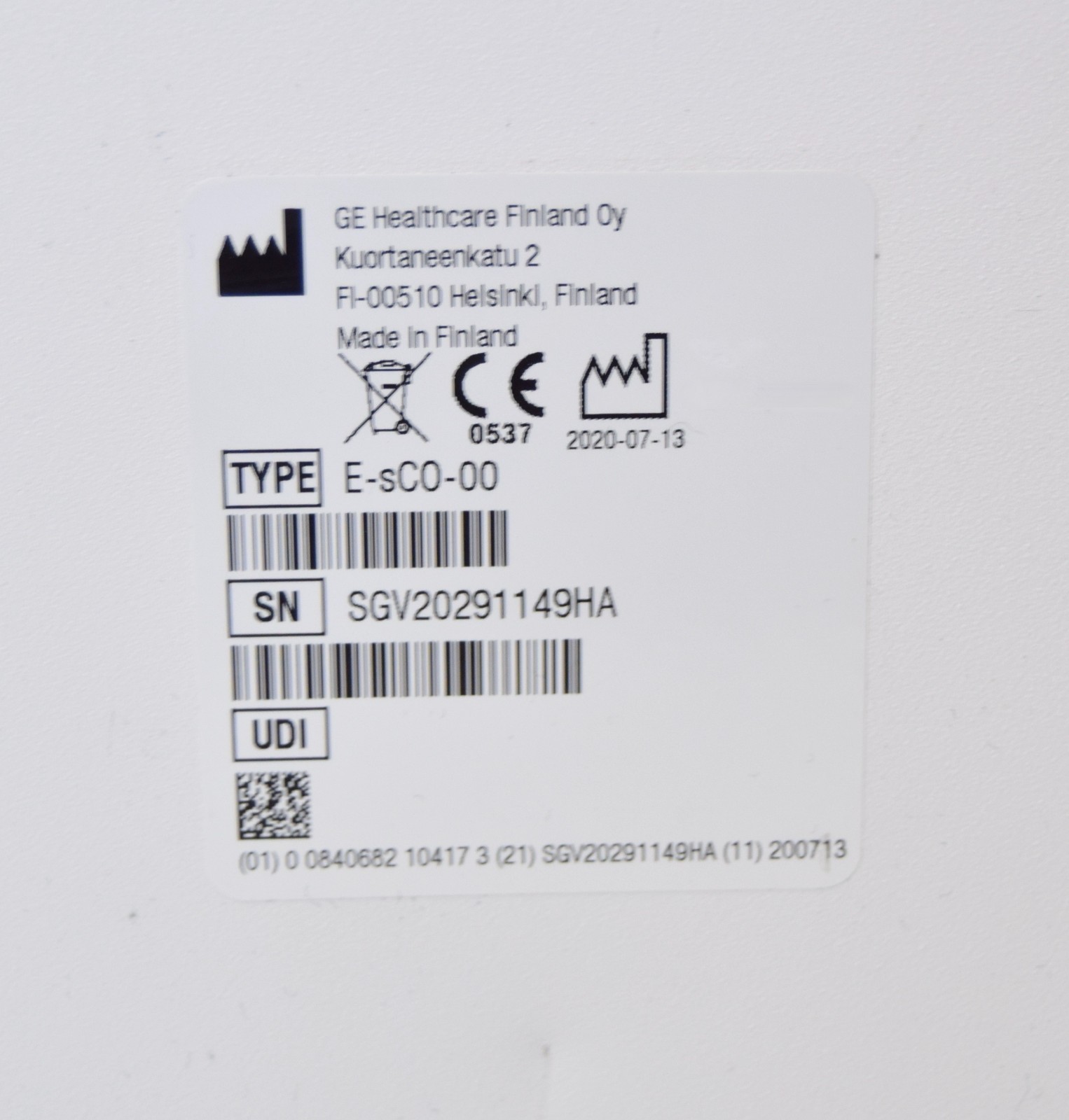 GE CARESCAPE E-sCO Respiratory Module YOM 2020 ( fully tested, 30 days return)