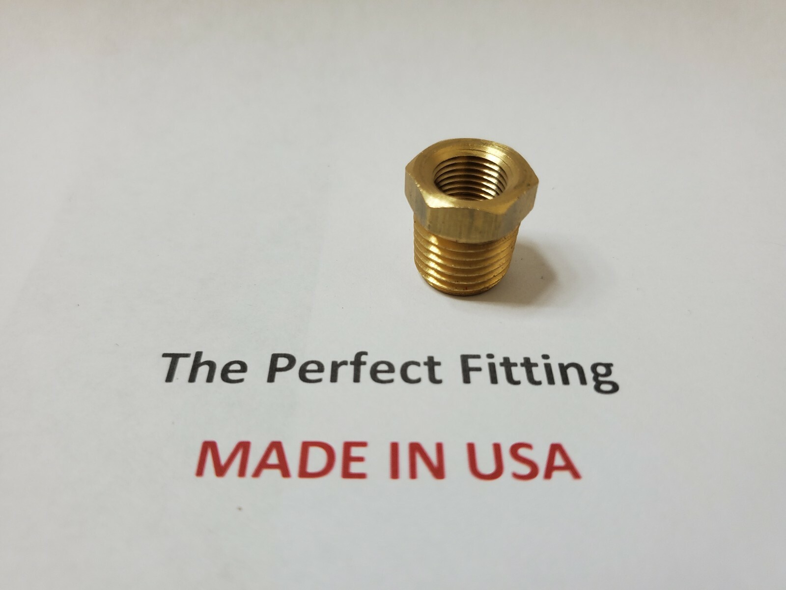 Lot of 25 Pcs. Brass Hex Reducing Bushing 1/4″ Male NPT x 1/8″ Female NPT
