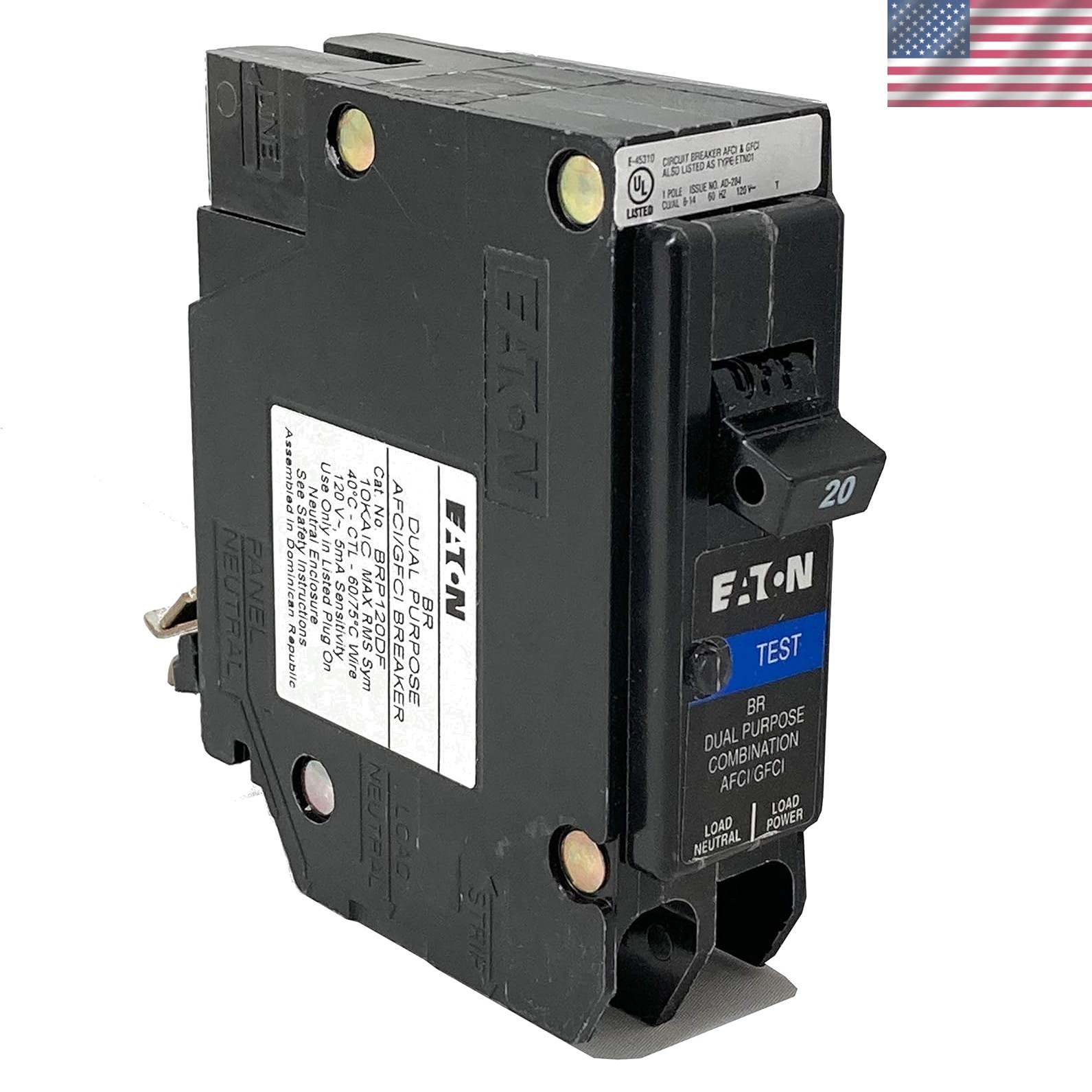 Eaton BR Dual Function AF/GF Circuit Breaker 1 Pole 20A – 120V Safety Solution