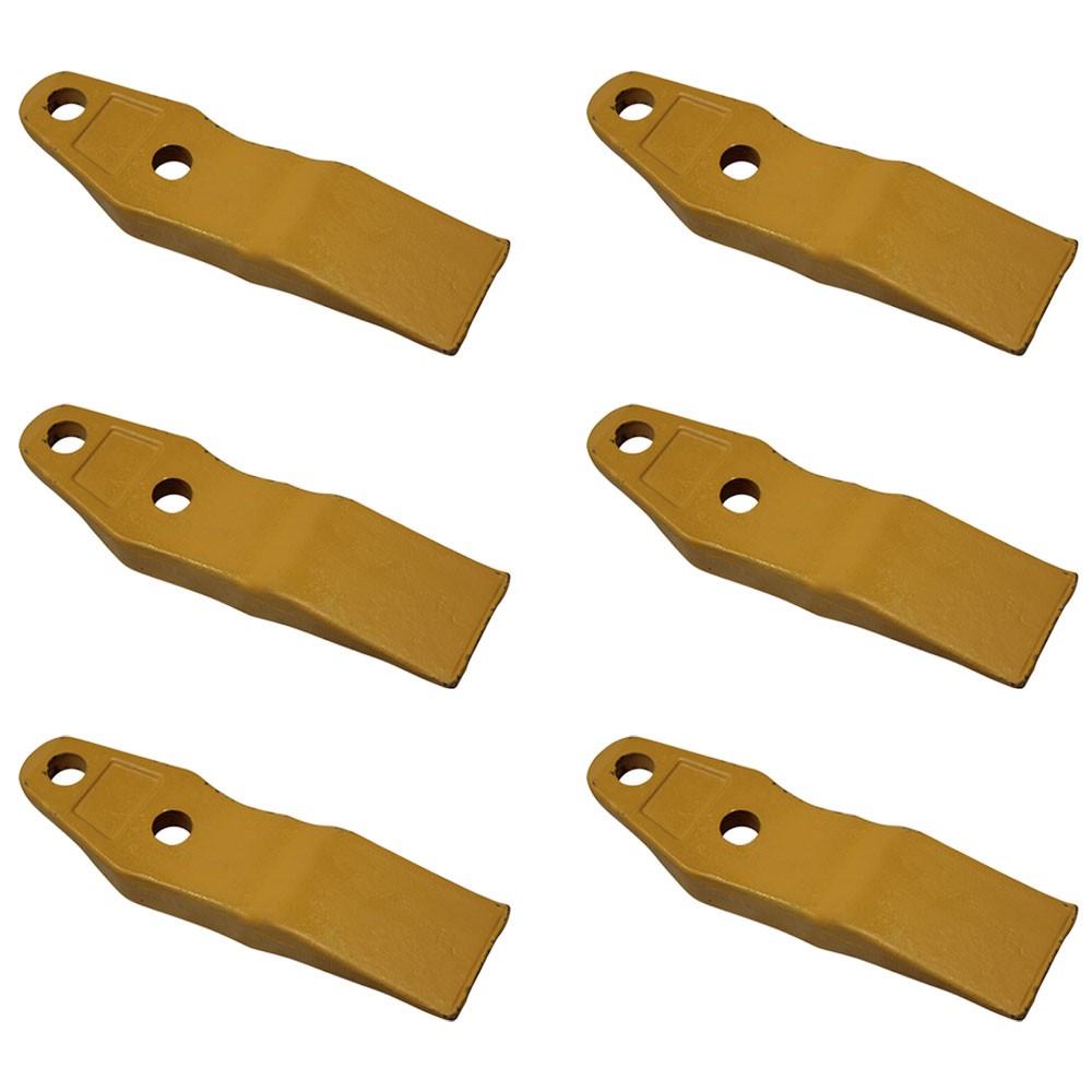 6 Skid Steer, Loader Bolt-On Uni-Teeth 132-4720, 2 3/8″ Hole to Hole Spacing