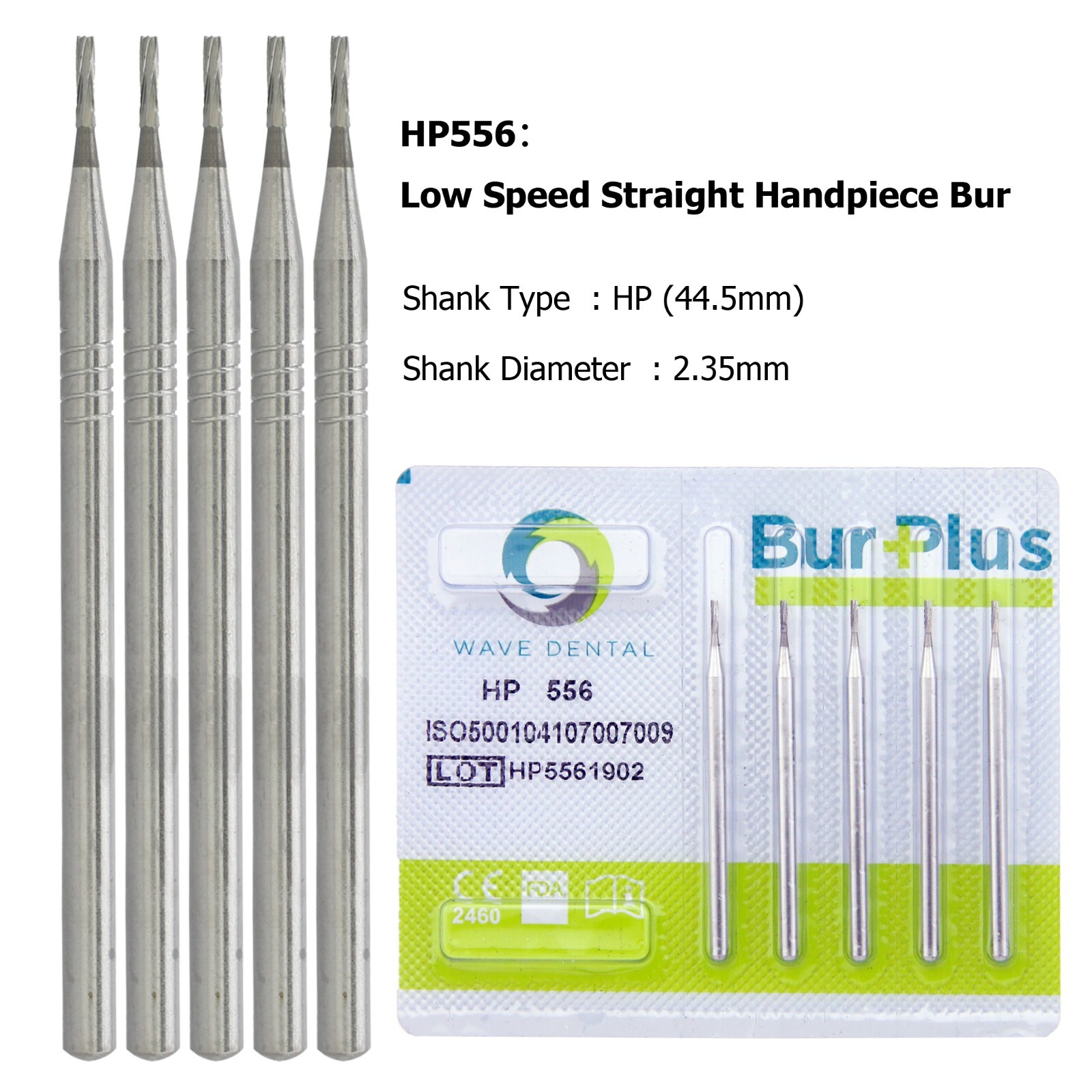 Wave Dental Surgical Carbide Bur HP 702 701 2.35mm For Low Speed Straight 44.5mm