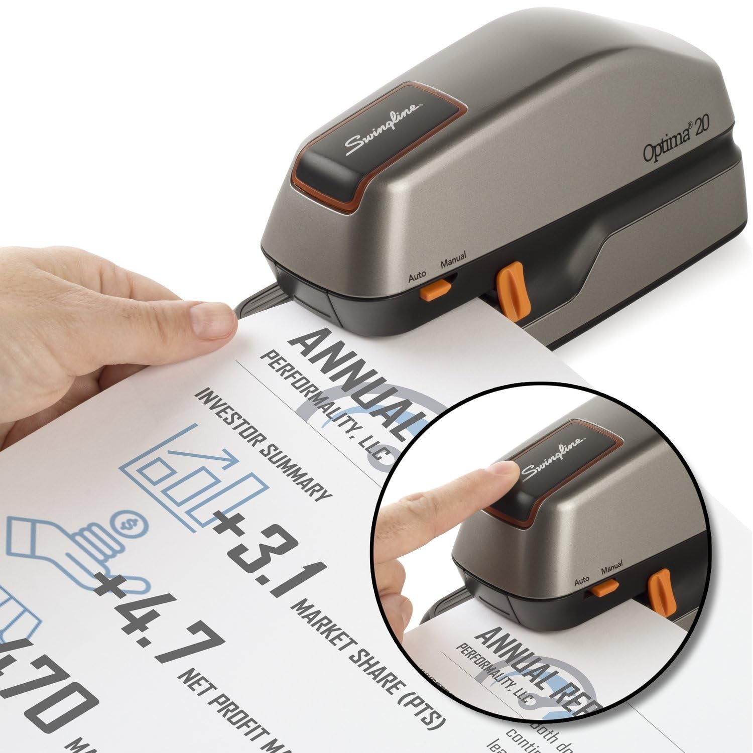 Swingline Electric Stapler 20 Sheet Capacity Optima 20 Jam Auto Or Manual Plug