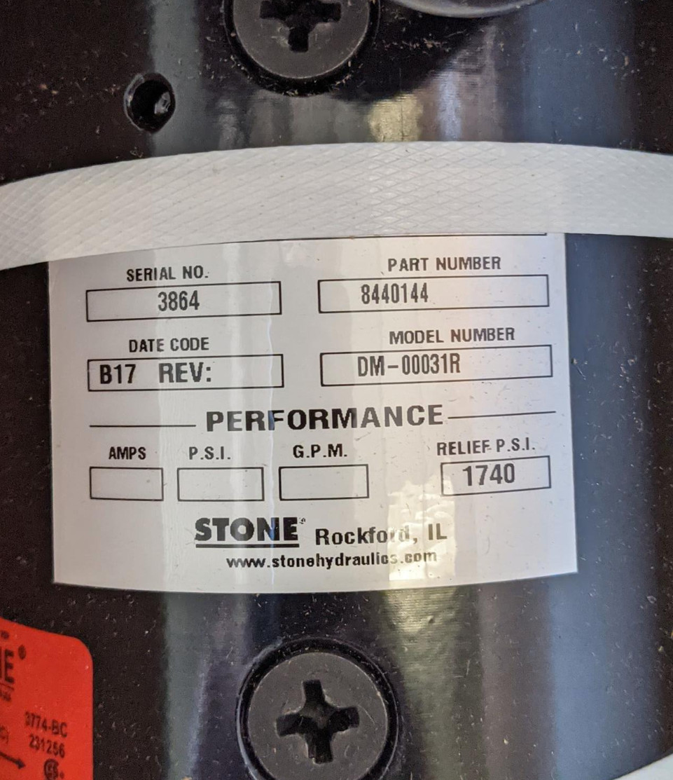 Emergency Steering Rotary Pump Unit Stone 8440144 1740 PSI DM-00031R JLG SKYTRAK