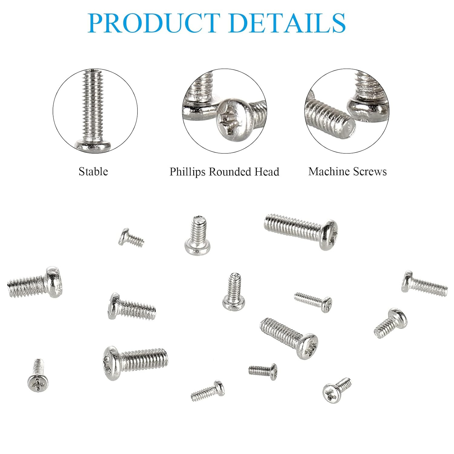 750 PCS Small Metric Screws Assortment Kit Phillips Pan Head Watches Cell Phone