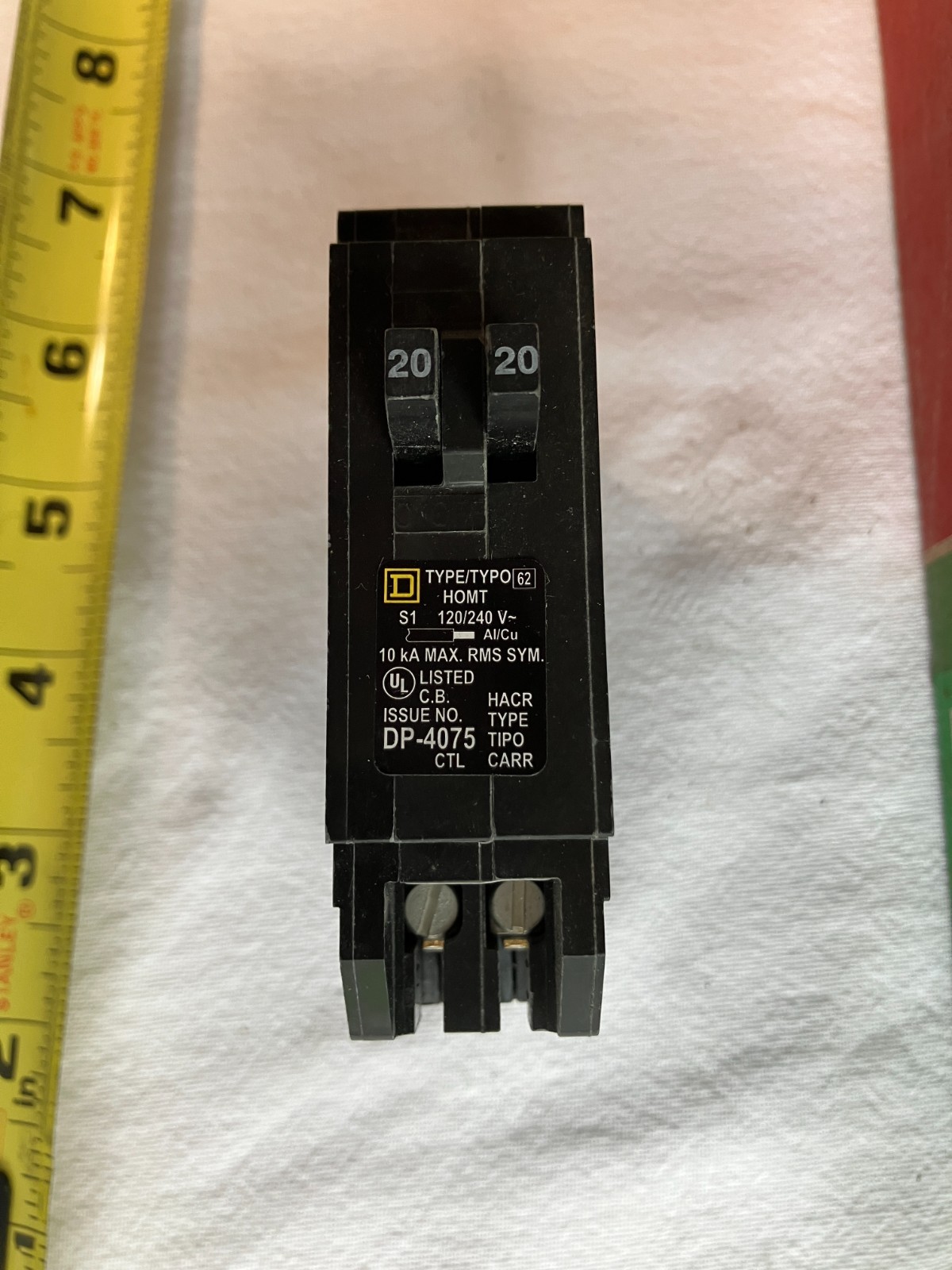 Square D HOMT2020 Homeline 20 amp Twin 1 Pole Tandem Circuit Breaker – 10 Pack