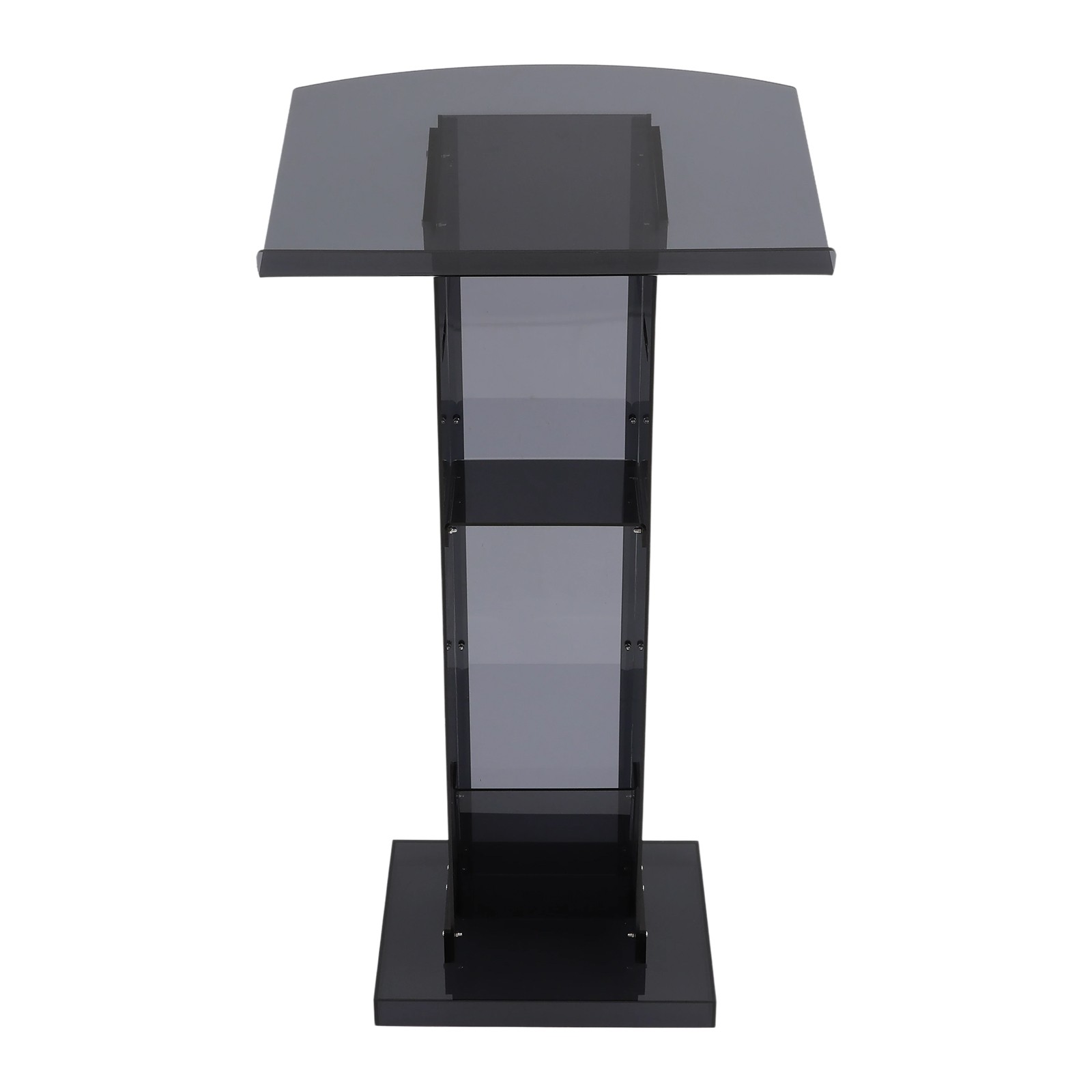 Acrylic Podium Stand, Floor Standing Podium, Acrylic Podium With Storage Shelf