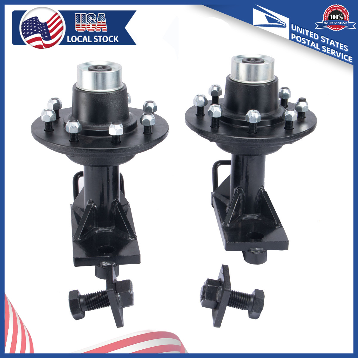 8 x 6.5 Lug 8000LB Shipping Container Wheels Steel Bolt-on Spindles