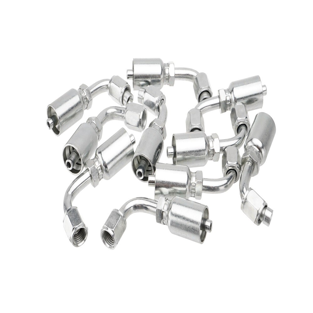NEW 10 PCS 13943 4-4 PK STYLE HYDRAULIC HOSE FITTINGS 1/4″ FJIC 90 Degree