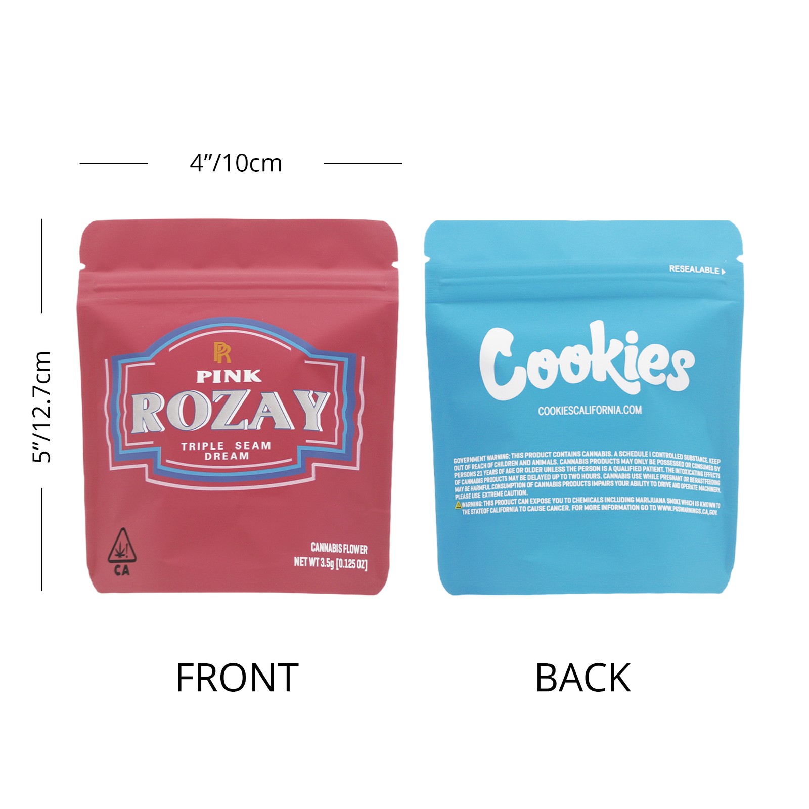 100pcs Mylar Bags Smell Proof 3.5g Food Storage Bags Zip Seal Pouch For Candy