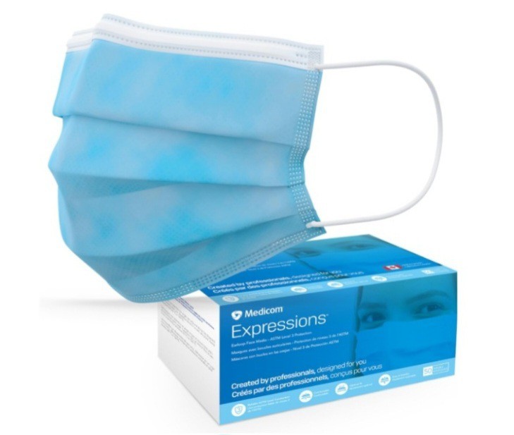 Medicom Expressions Disposable Face Masks ASTM Level 3 Surgical Mask 50ct 08/30