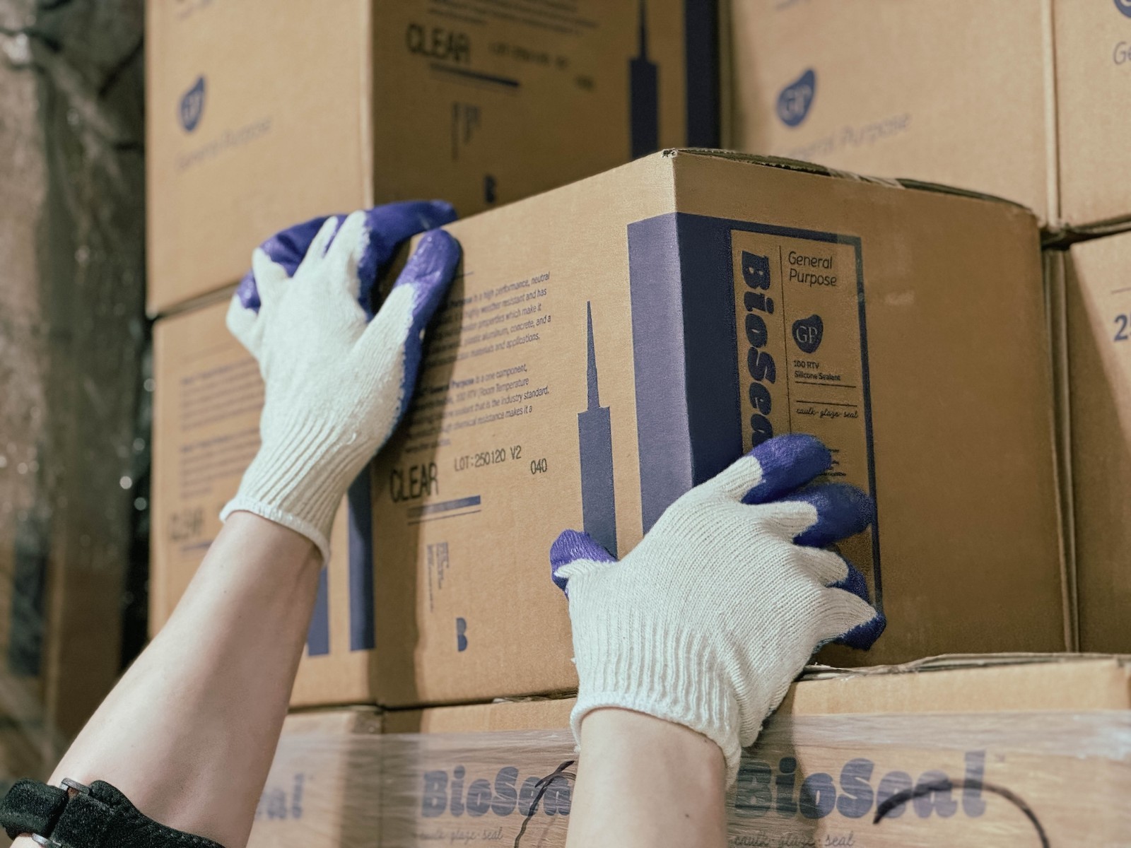 240 Pairs Blue Work Gloves HEAVY DUTY Palm coated Multi Purpose Gloves