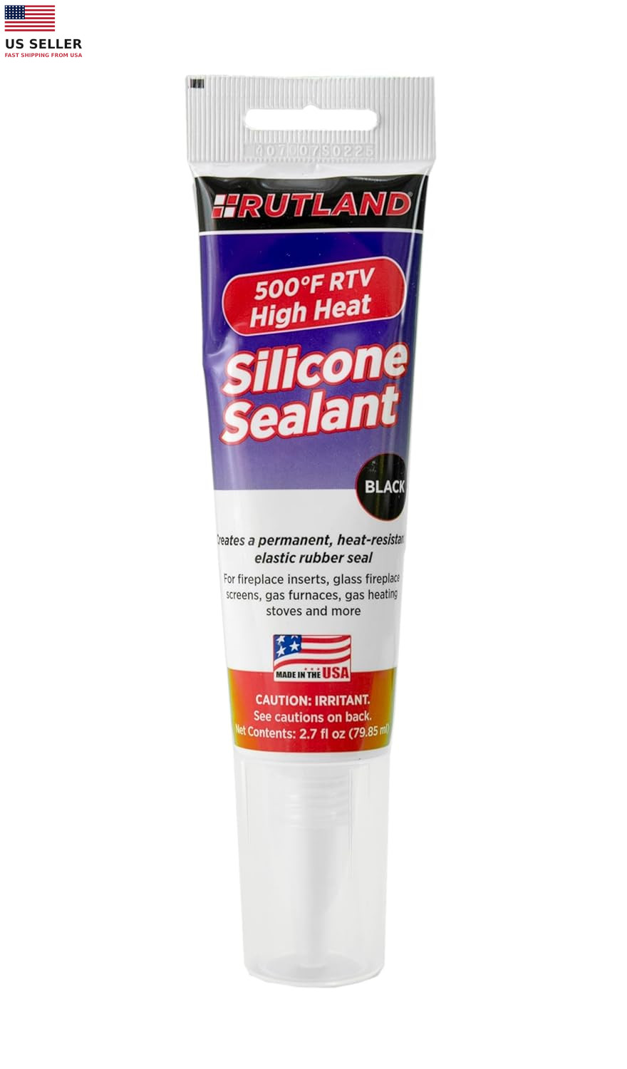Rutland 500°F RTV High Heat Silicone Sealant Black, Usa-Made High Temperature G