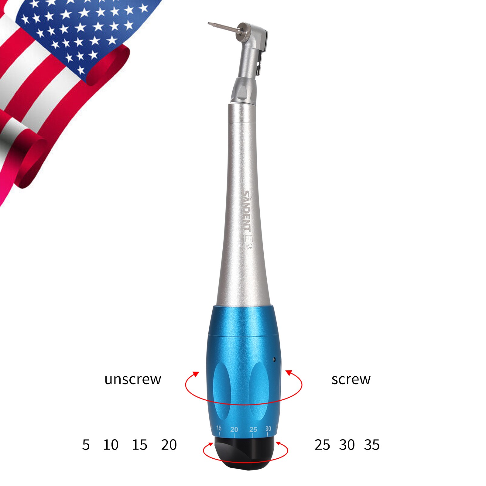 Dental Manual Implant Torque Wrench Handpiece with 16 Screw Drivers 2.35mm 2Head