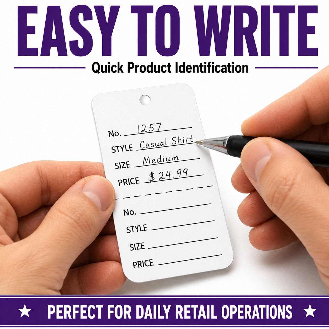 Large White Perforated Coupon Price Tags 1-3/4″ x 2-7/8″ 1000-10000