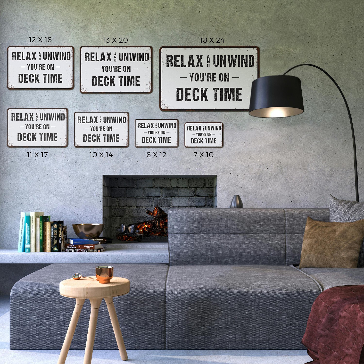 Relax Unwind You�re On Deck Time Sign Shoes Off Feet Up Perfect for Porches