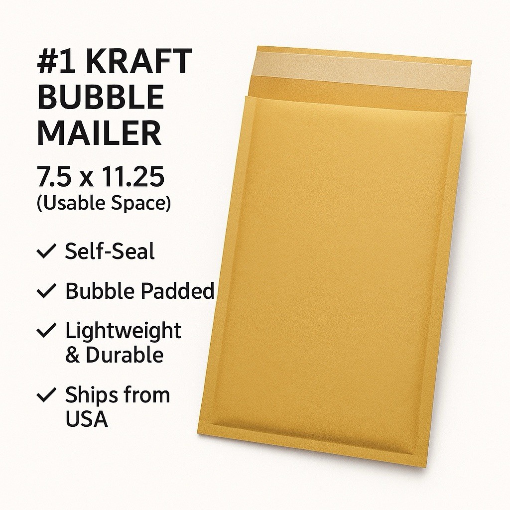 #1 7.25×12 Kraft Bubble Padded Envelopes Mailers Shipping Bags 25/100/200
