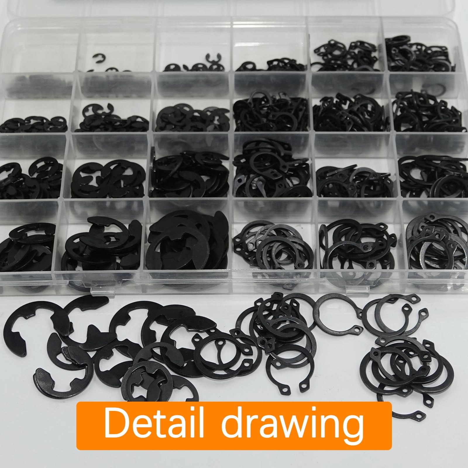 900Pcs C Clips Assortment (M5-M16) and E Clips Assortment Set (M2-M12), Exter…