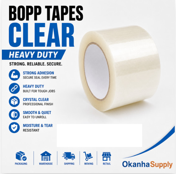 6 Rolls Clear Packing Tape 2″ x 110 Yards Heavy Duty Shipping Tape