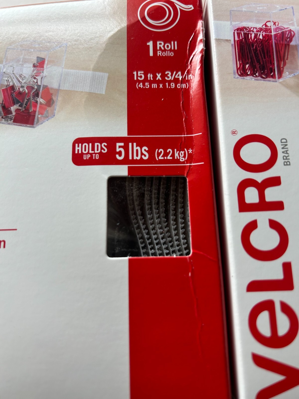 NEW 2-pack lot Velcro Sticky-Back Hook & Loop Fastener Tape 3/4″ x 15′