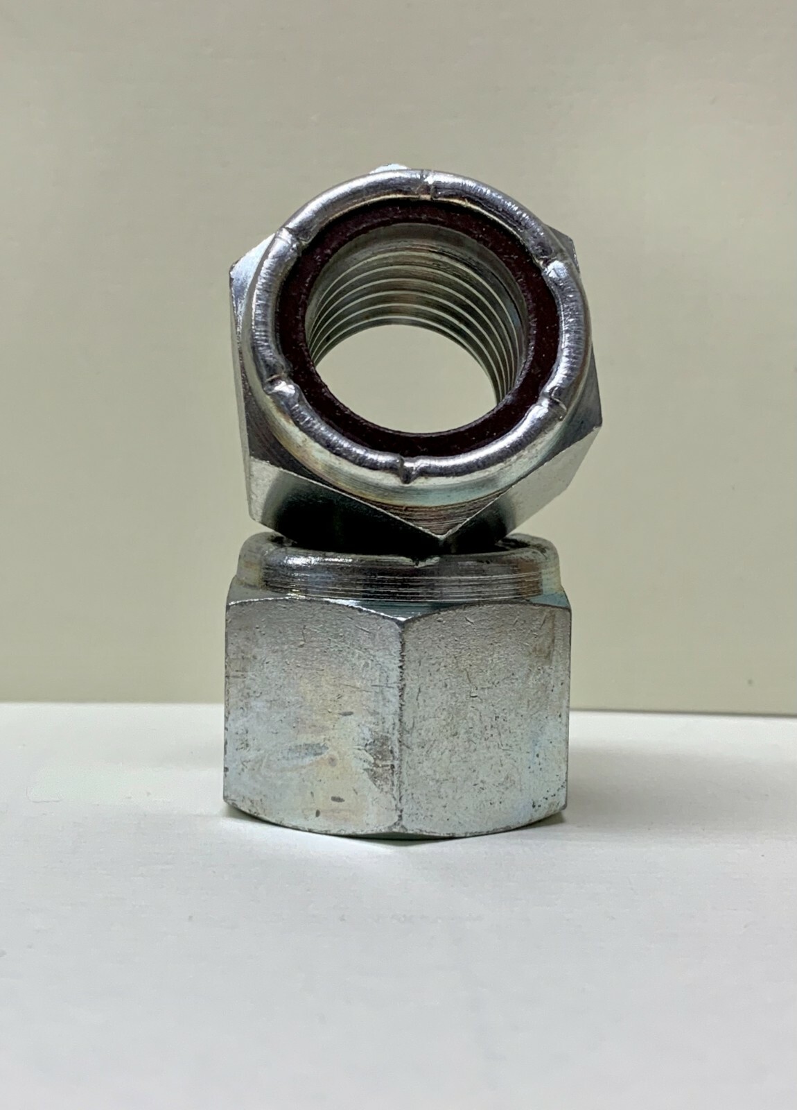 (2) 7/8″-9 Locknut Nylon Insert Lock Nut Steel Zinc Grip Nyloc 7/8-9 .875
