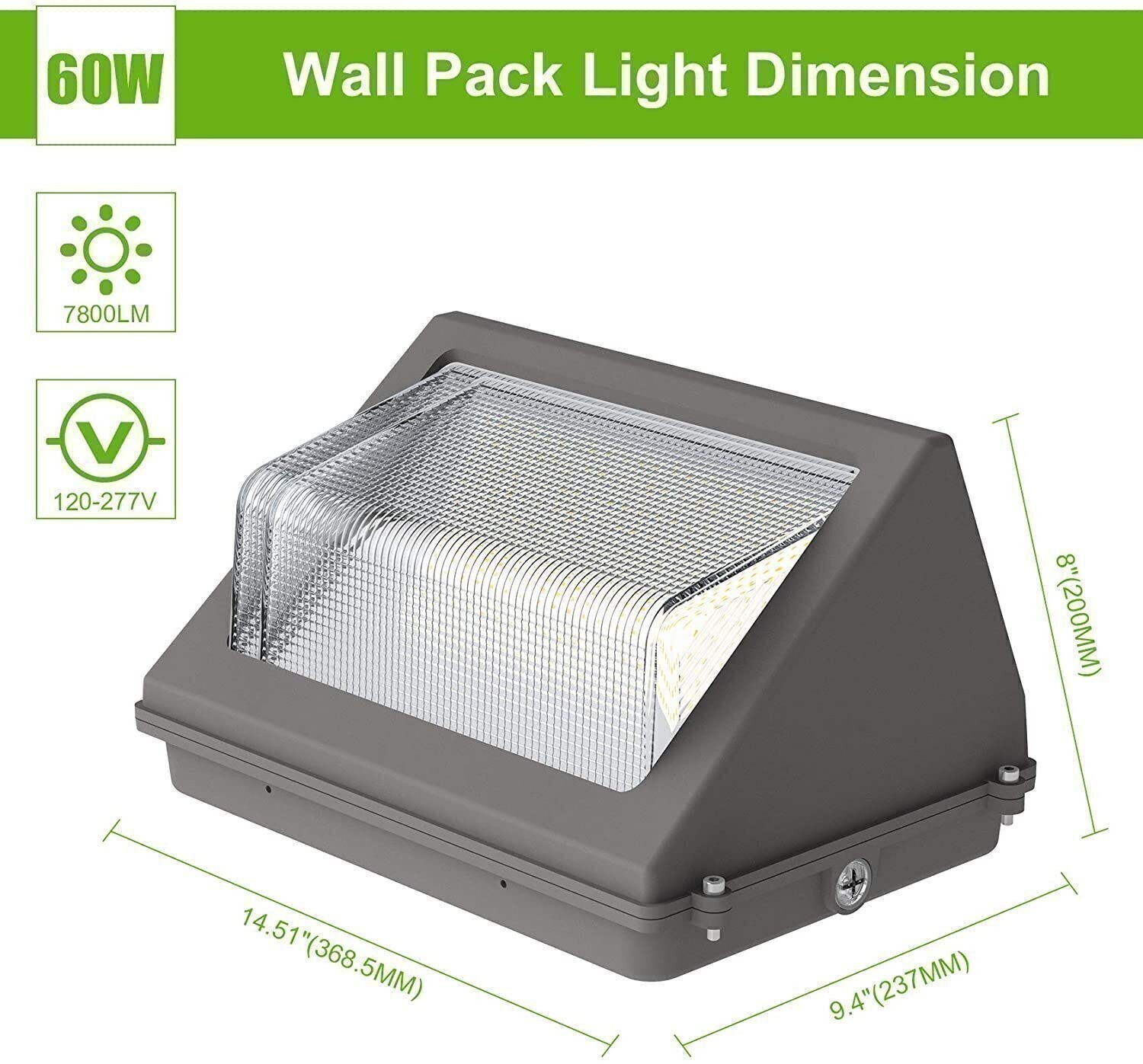 80/60/48W 2PCS LED Wall Pack Light (Photocell) Wall Lamp Outdoor Security Light