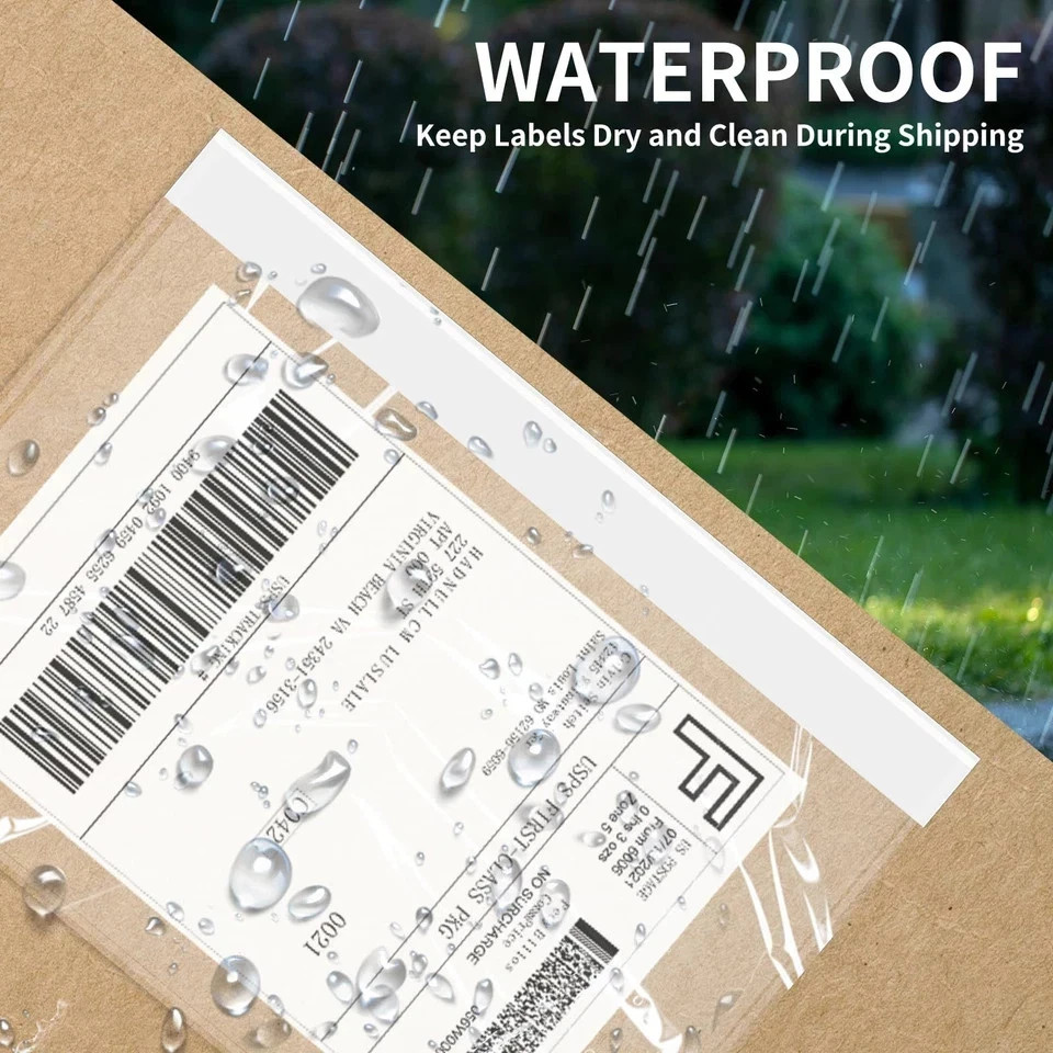 7.5″ x 5.5″ Shipping Label Sleeves, SJPACK 200 Bags, Transparent-7.5″ x