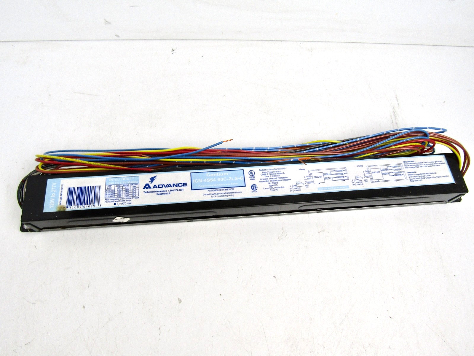 Lot of 3 Advance ICN-4S54-90C-2LS-G Programmed Start Fluorescent Ballast 4-Lamp