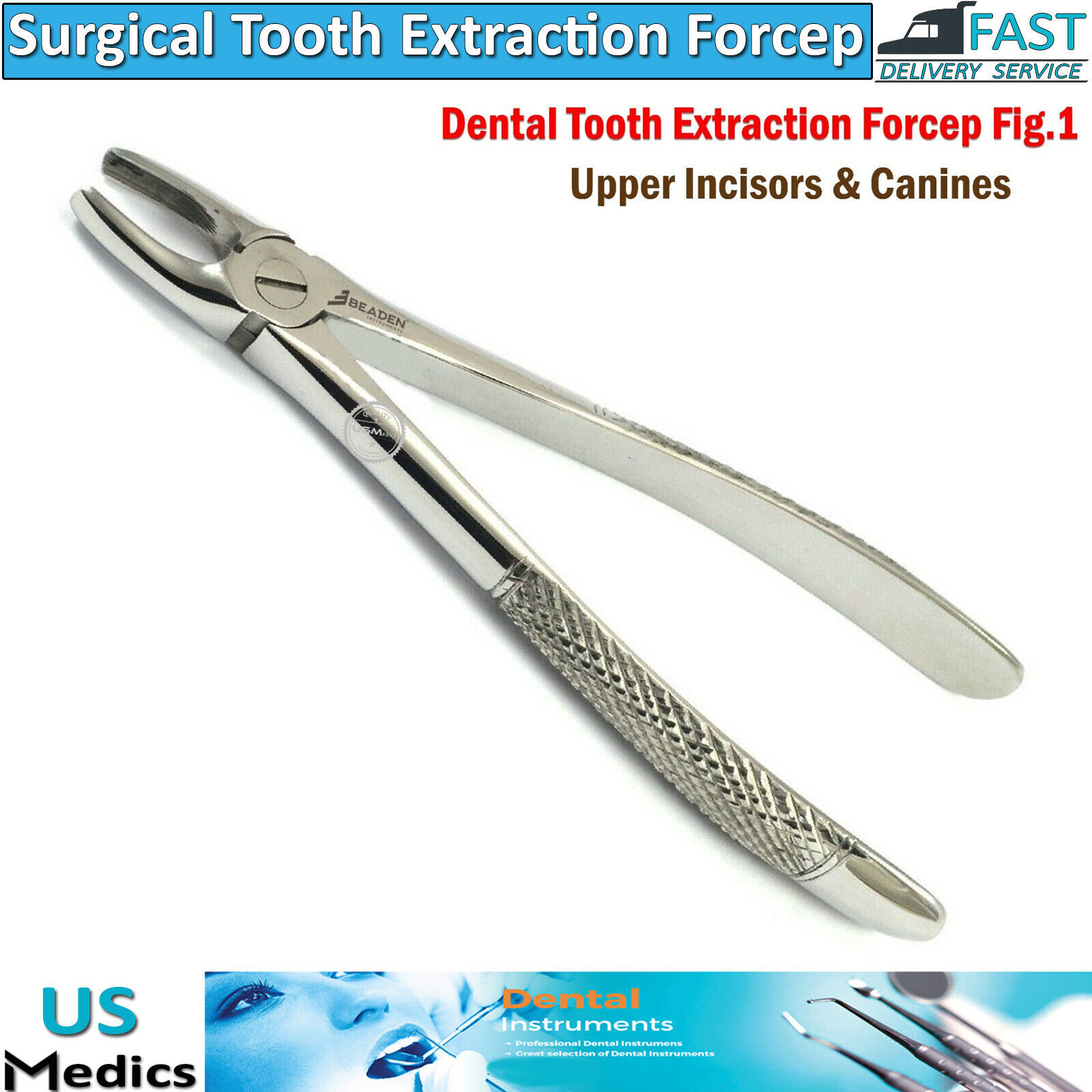 Dental Extracting Extraction Forceps Upper Lower Molars Tooth Removal Instrument