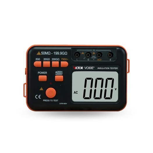 2500V/5000V Digital Insulation Resistance Tester Megger Megohmmeter 50MΩ~199.9GΩ
