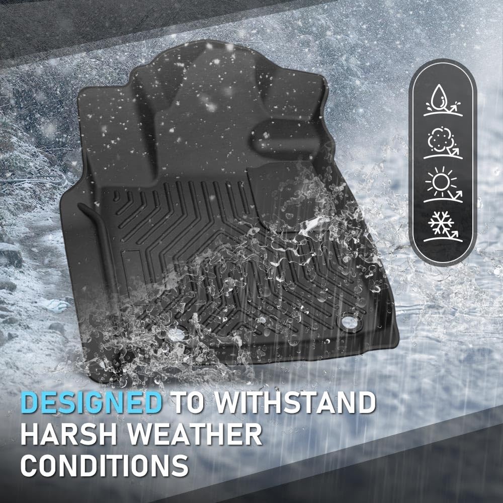 TPE Floor Mats 1st 2nd Row Toyota Tundra Double CrewMax 2007-2011 All Weather