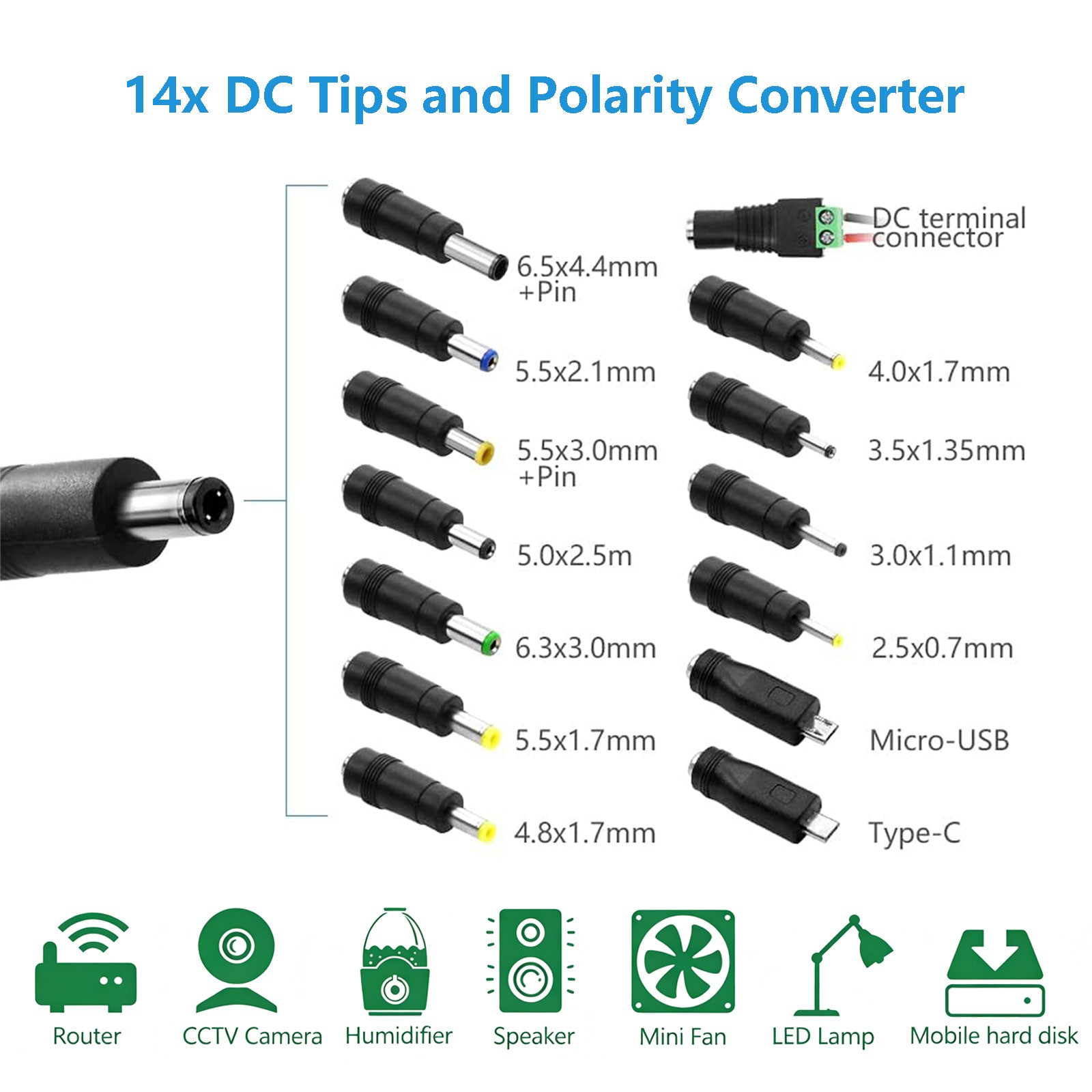 Adjustable AC/DC 60w Power Supply Adapter Charger Variable 3V-24V Universal