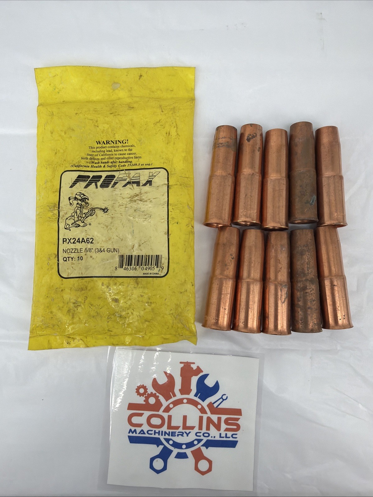 (Bag of 10) Profax PX24A62 MIG Welding Nozzle, 5/8” (3&4 GUN)