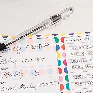 RSVP Ballpoint Pen, Fine Line, (0.7mm), Blue Ink (BK90BP5C) (Pack of 1, 5 Count