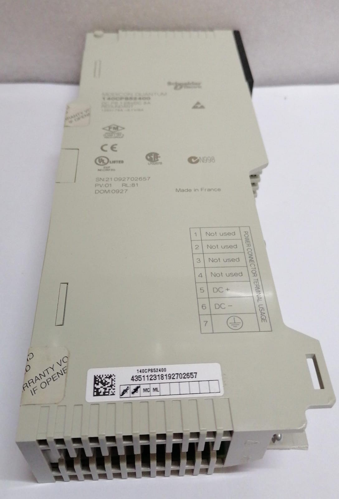 SCHNIEDER ELECTRIC 140CPS52400 MODICON QUANTUM 125VDC REDUNDANT – USED
