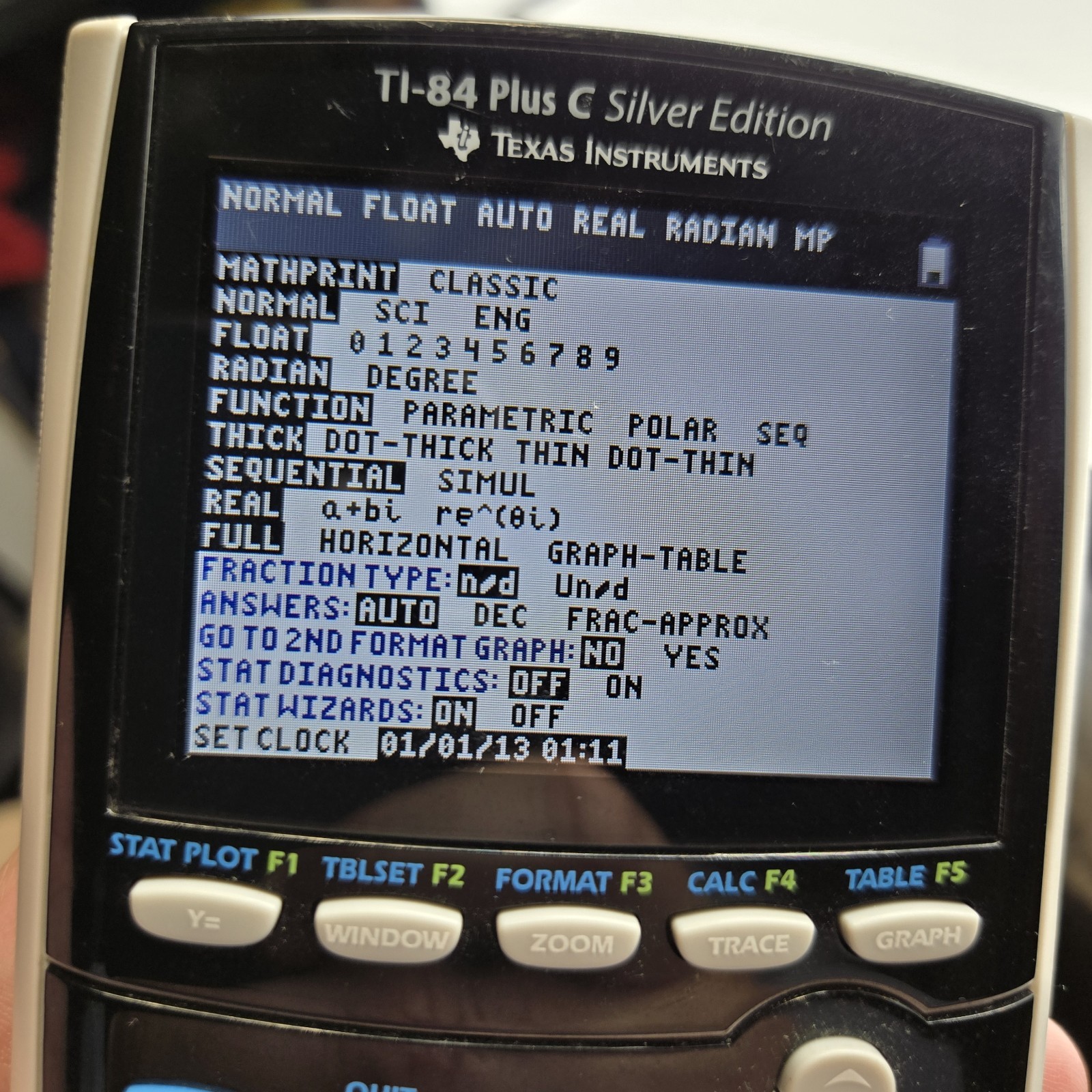 TI-84 Plus C Silver Edition Graphing Calculator Texas Instruments-No Charge Cord