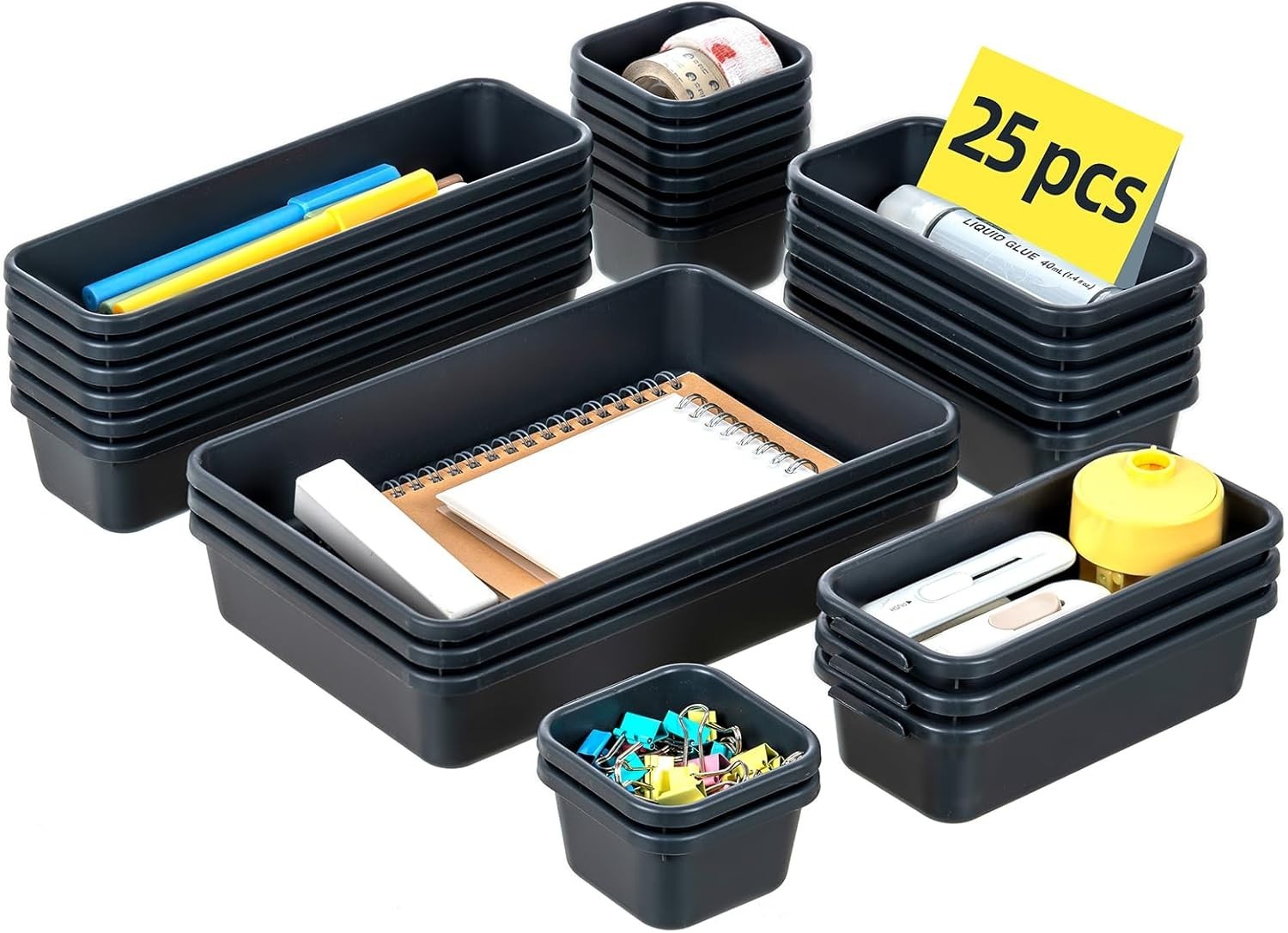 Effortless Organization: 25 Pcs Interlocking Desk Drawer Separators for Any Room