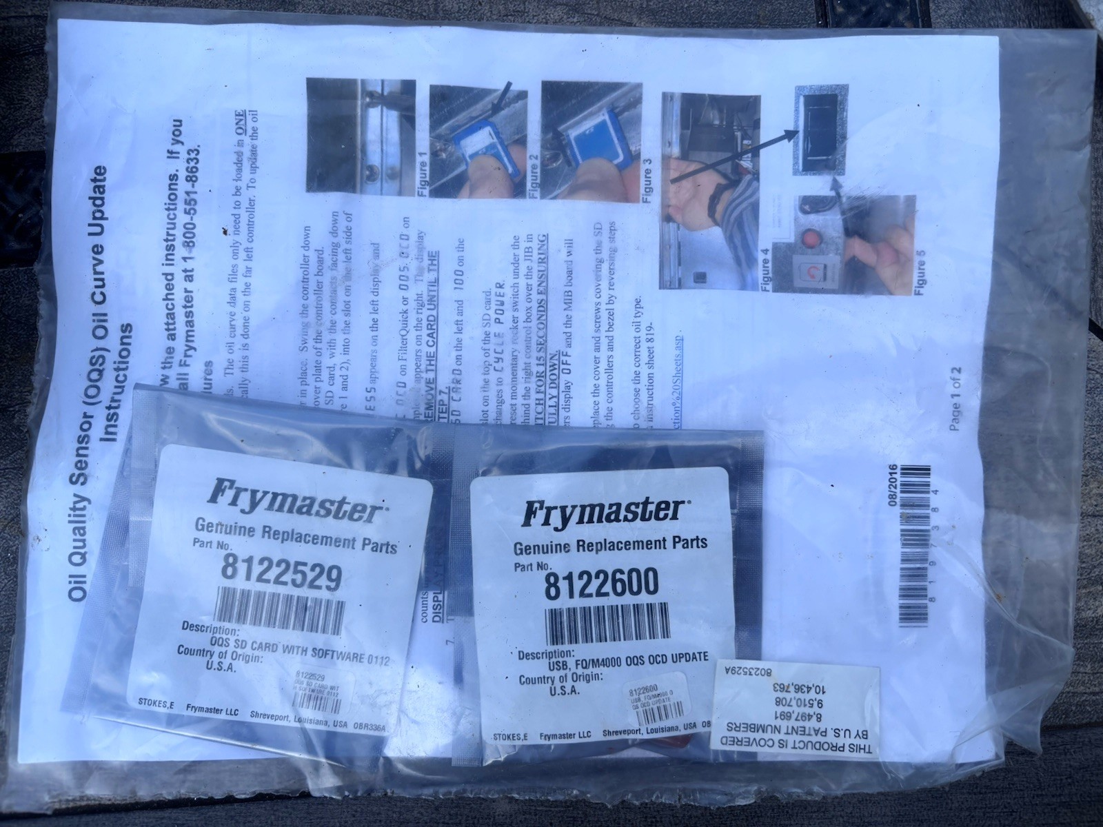 Original Frymaster brand upgrade kit SD and USB
