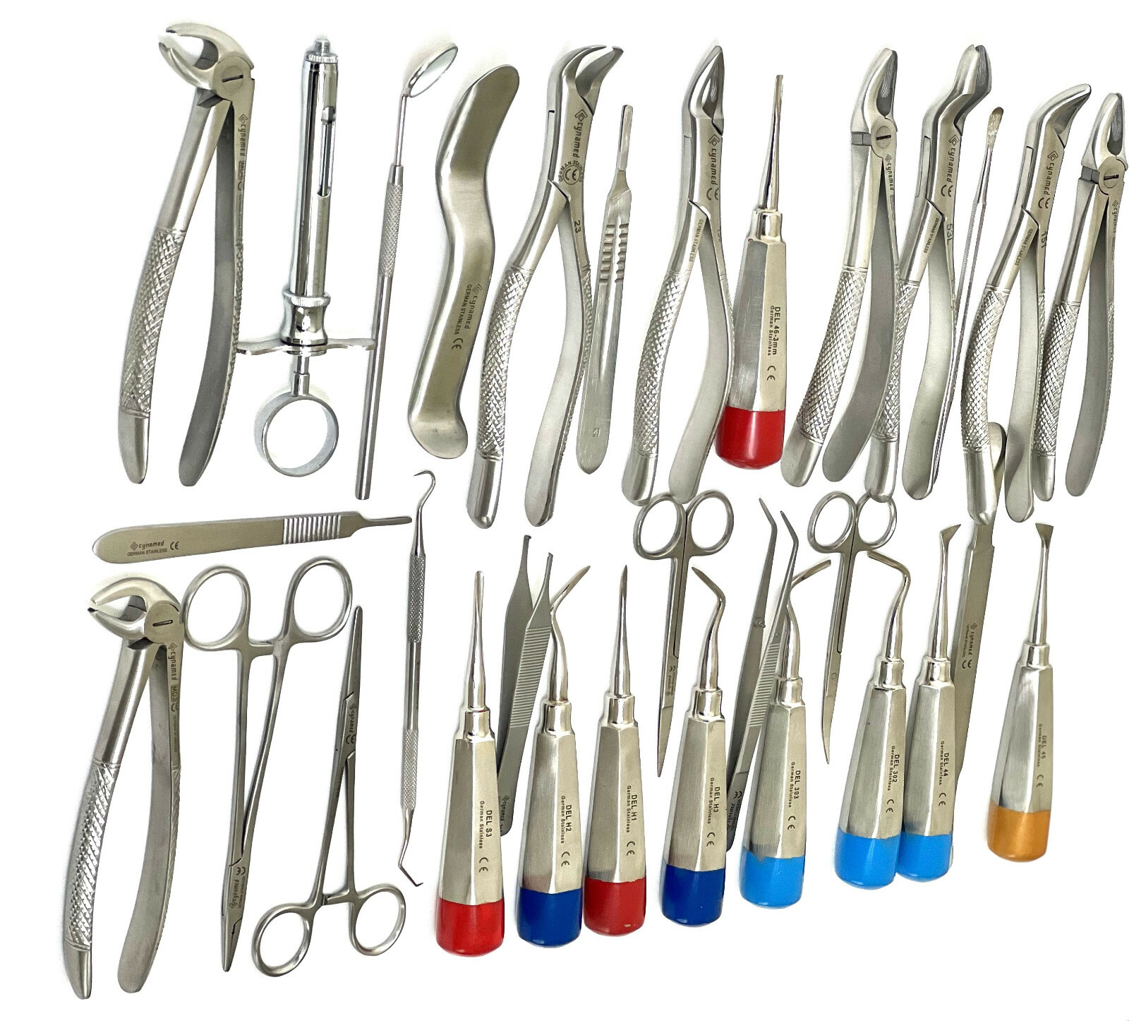 GERMAN 82 PC ORAL DENTAL SURGERY EXTRACTING ELEVATORS FORCEPS INSTRUMENT KIT SET