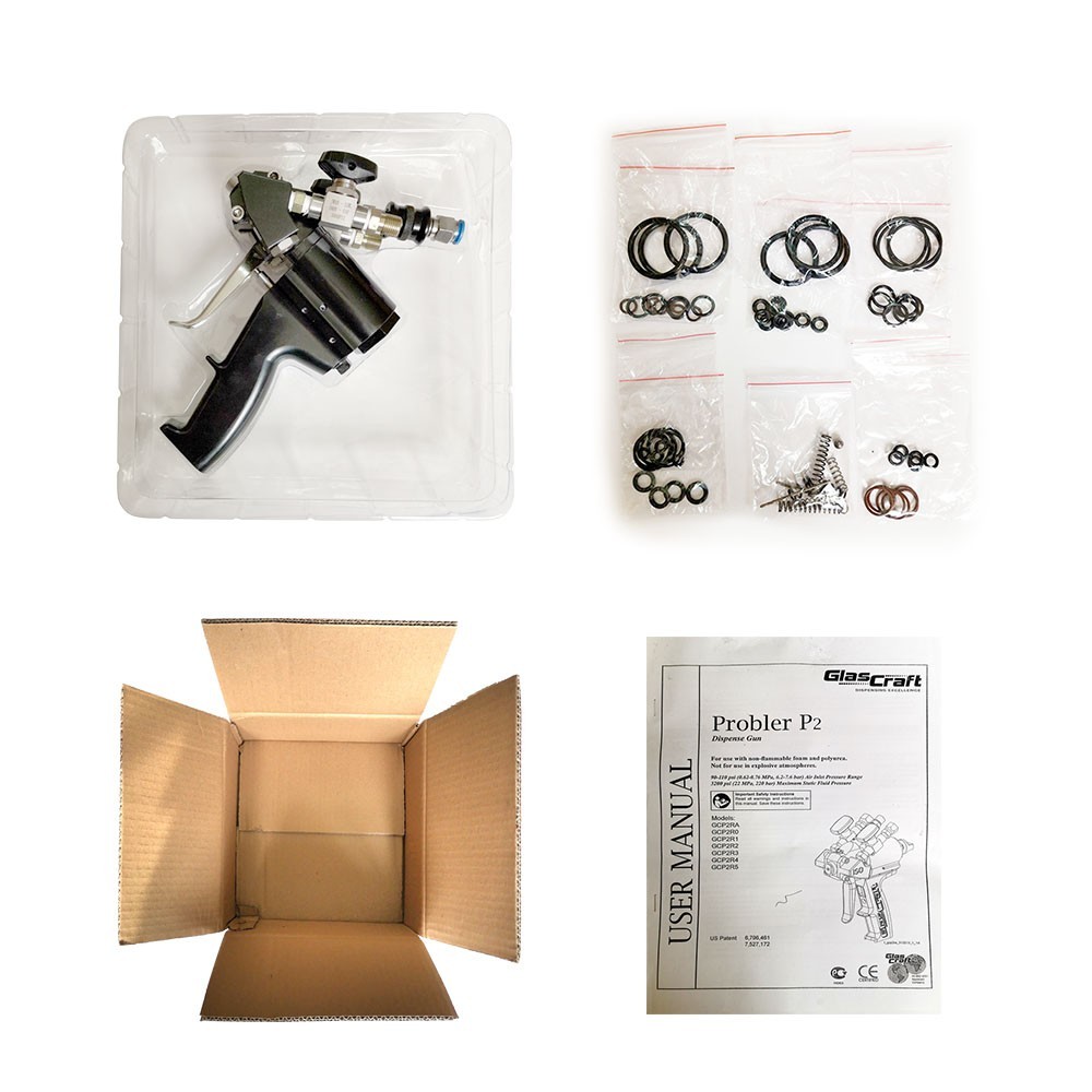 Cast Aluminum Handle P2 PU Foam Polyurethane Air Purge Spray Gun Self Cleaning