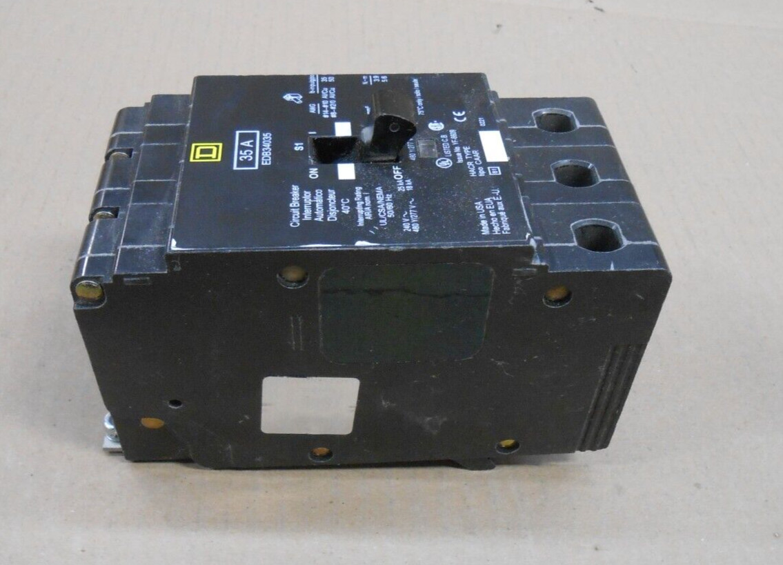 SQUARE D EDB EDB34035 35 AMP CIRCUIT BREAKER 35A 3 POLE 480Y/277V~ (11 AVAIL)